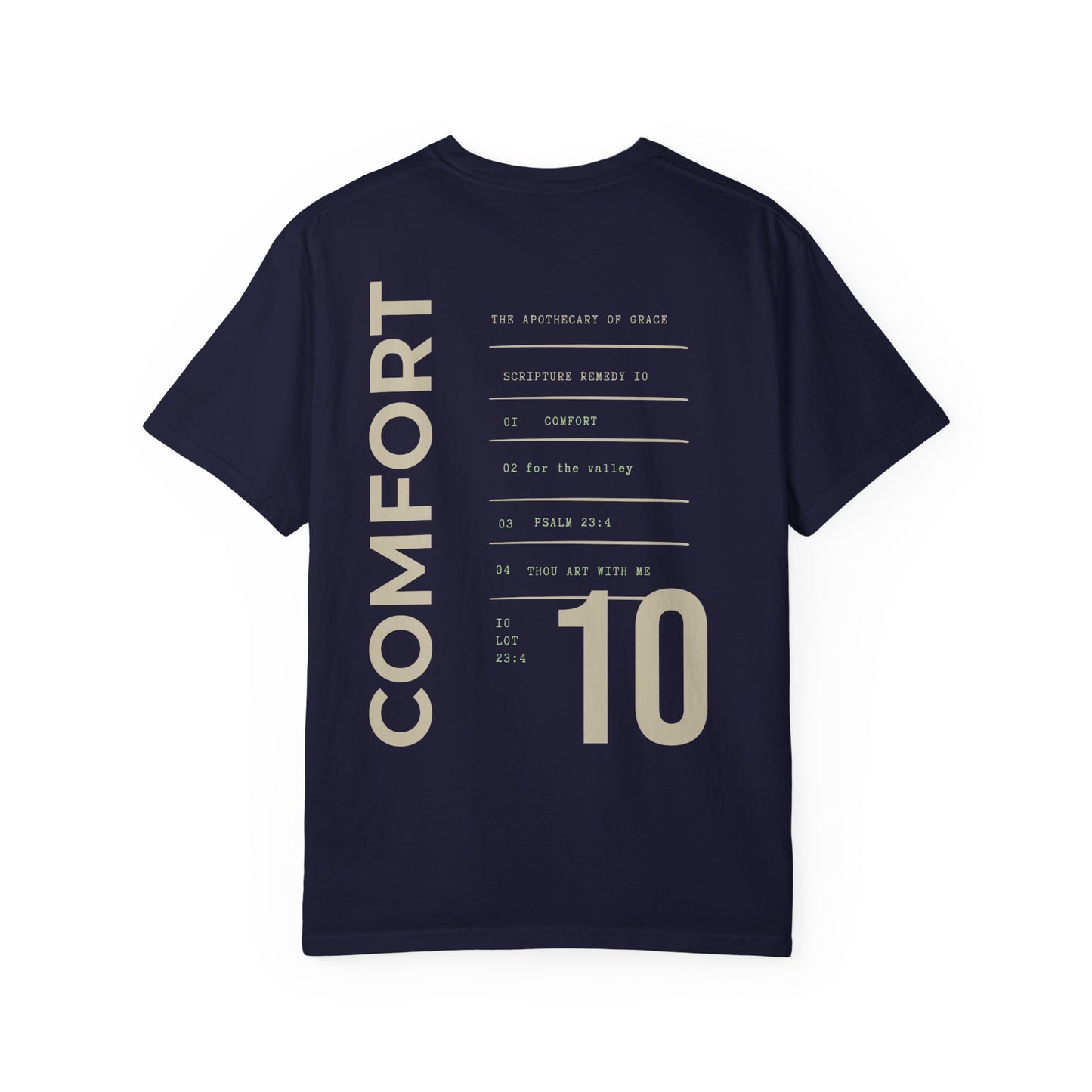 Comfort - Personalized Number Scripture Unisex T-Shirt, Psalm 23:4 Bible Verse Tee, Christian Gift for Grief, Modern Streetwear Faith