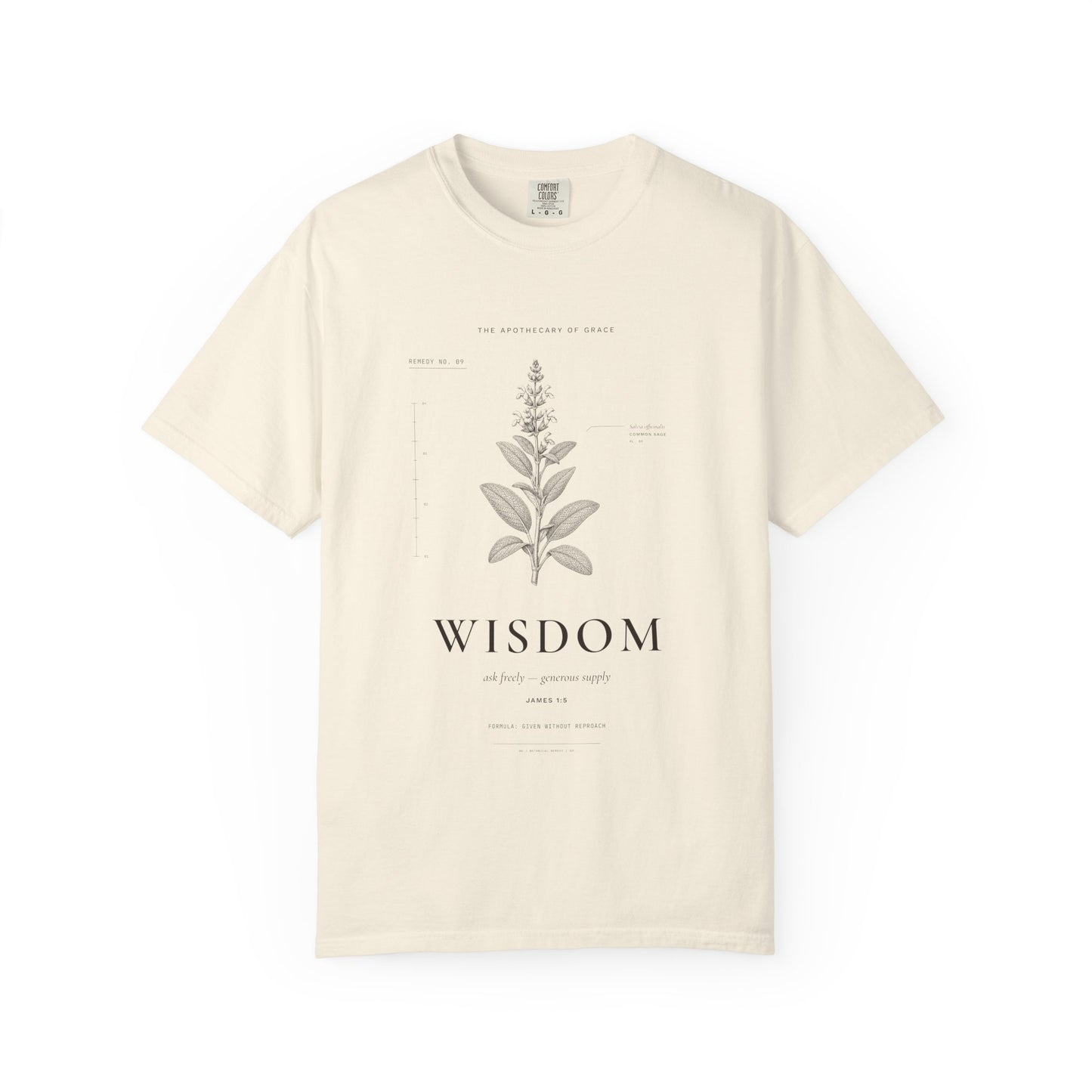 Wisdom - Vintage Botanical Scripture Unisex T-Shirt, James 1:5 Bible Verse Tee, Christian Gift for Graduation, Editorial Faith Apparel