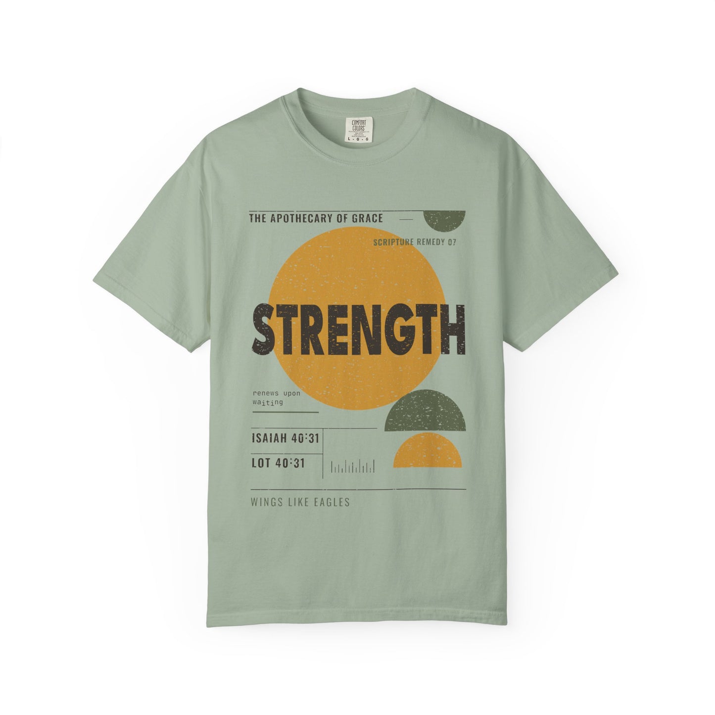 Strength - Retro Mid-Century Scripture Unisex T-Shirt, Isaiah 40:31 Bible Verse Tee, Christian Gift for Caregivers, Modern Graphic Faith Apparel