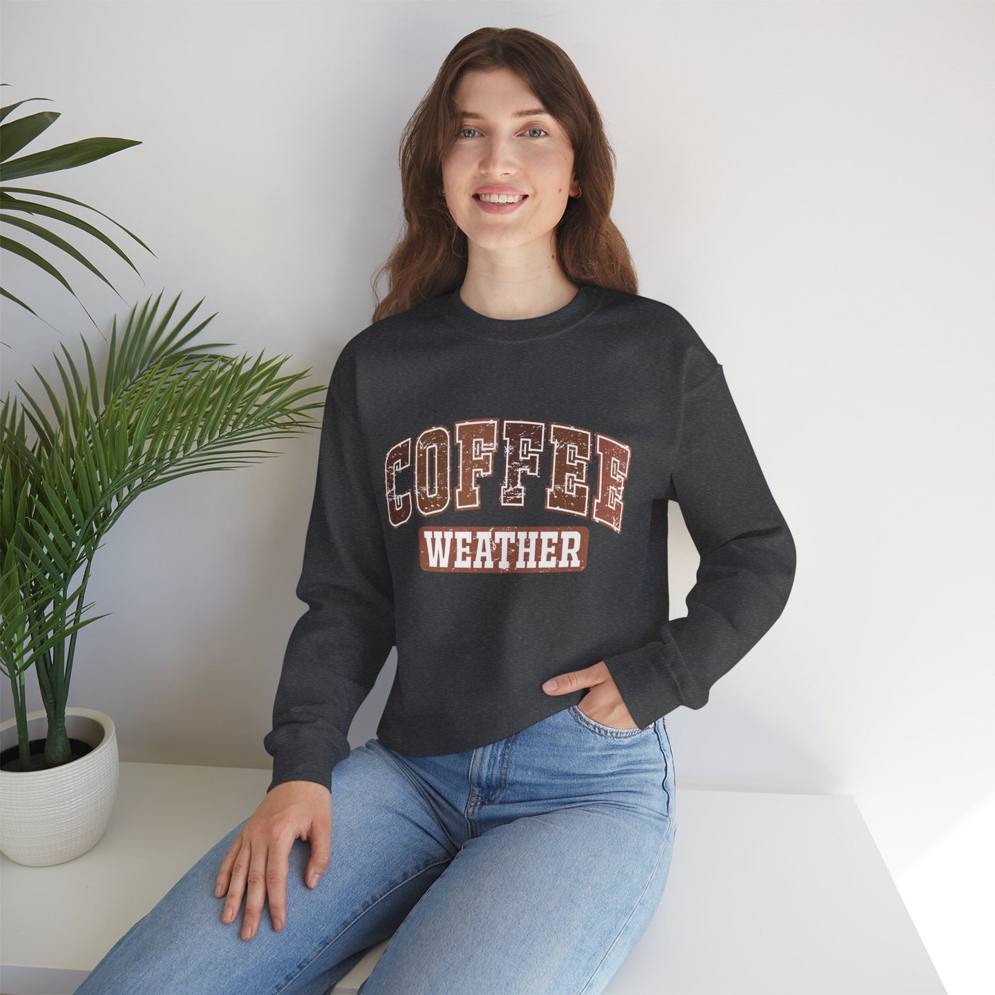 Kaffee-Wetter Unisex Rundhals-Sweatshirt