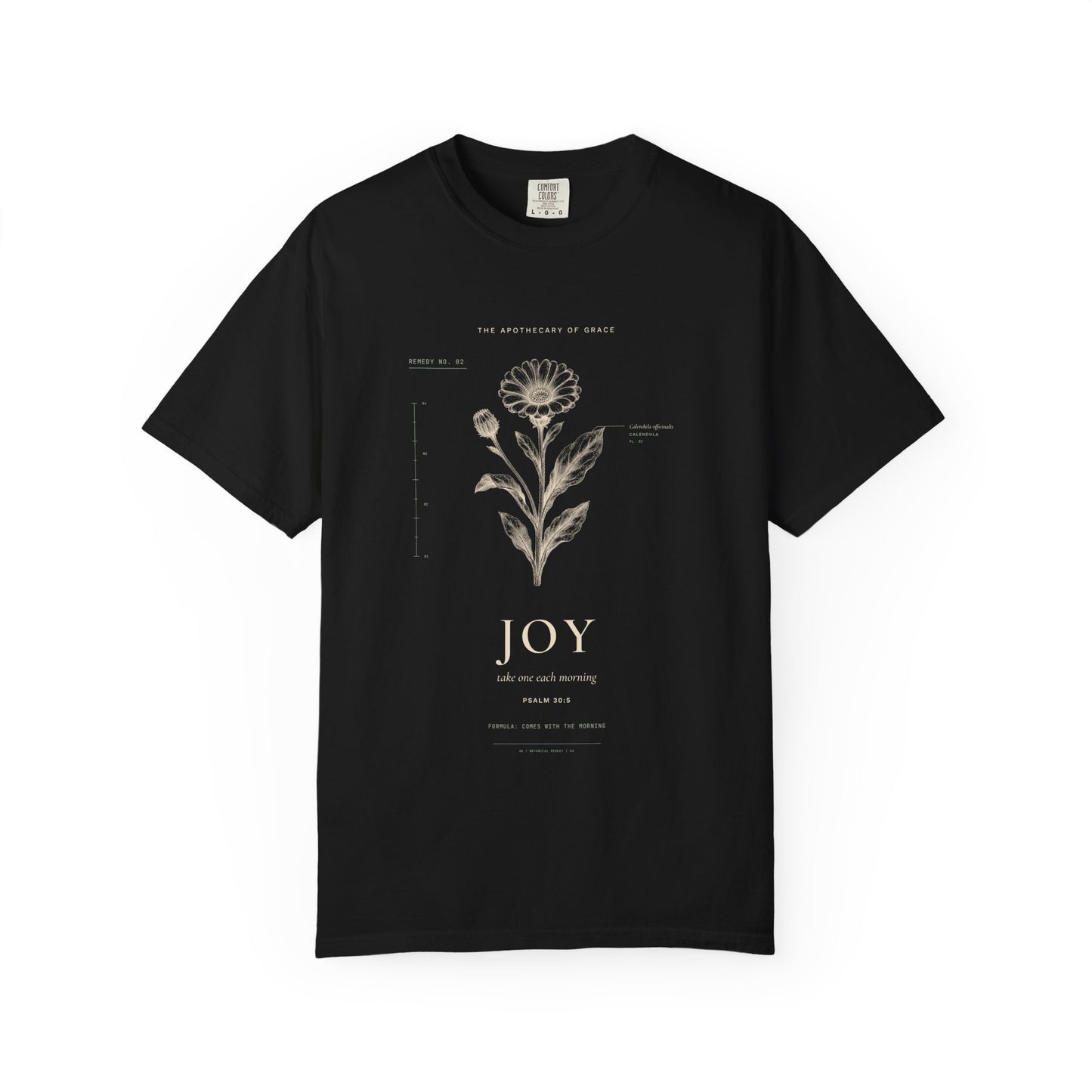 Joy - Vintage Botanical Scripture Unisex T-Shirt, Psalm 30:5 Bible Verse Tee, Christian Gift for Encouragement, Editorial Faith Apparel