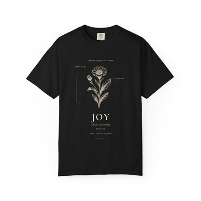 Joy - Vintage Botanical Scripture Unisex T-Shirt, Psalm 30:5 Bible Verse Tee, Christian Gift for Encouragement, Editorial Faith Apparel