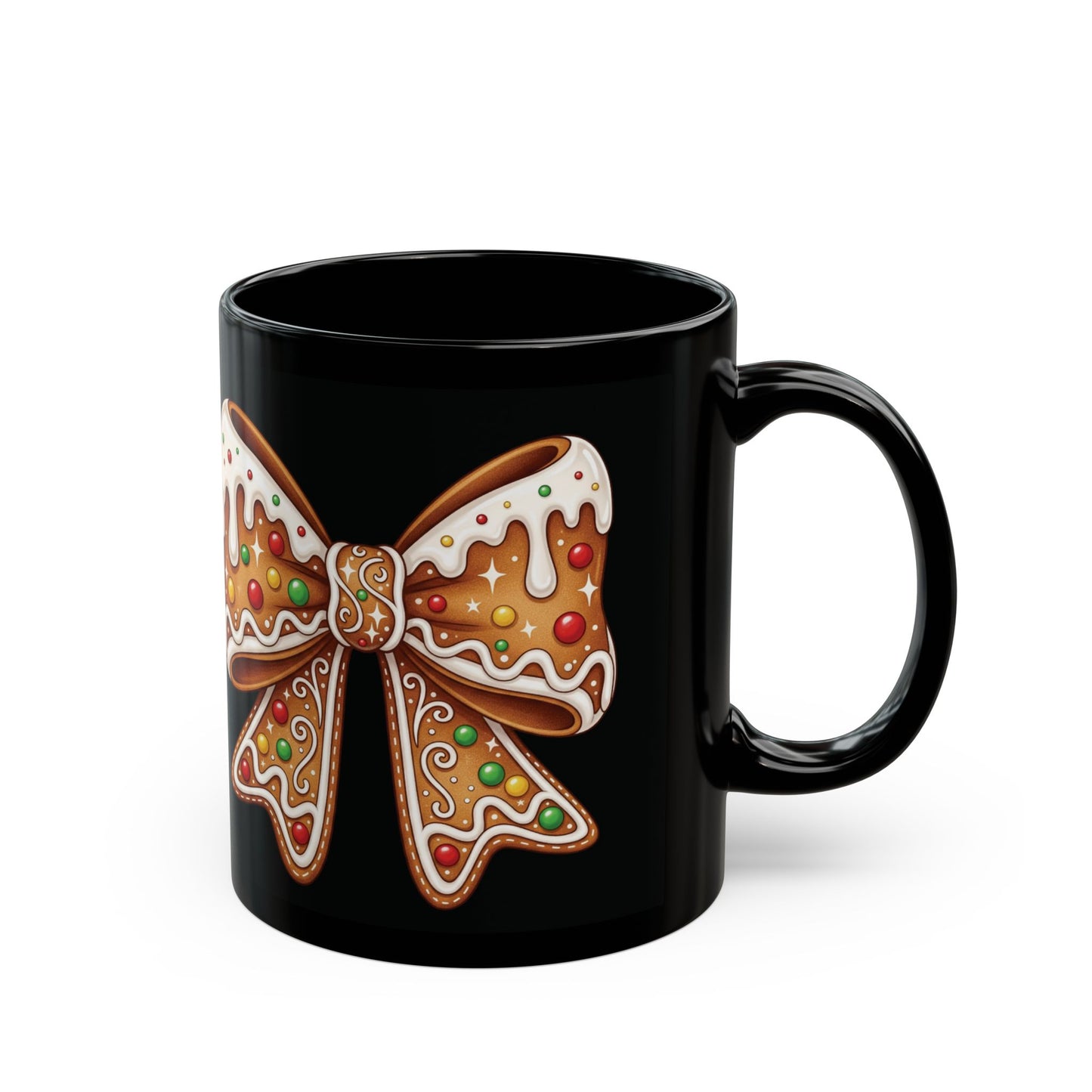 Gingerbread Bow - Black Mug (11oz/15oz)
