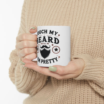 Berühre meinen Bart - Weiße Tasse (325ml/444ml)
