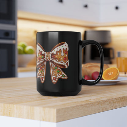 Gingerbread Bow - Black Mug (11oz/15oz)