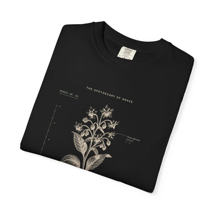 Courage - Vintage Botanical Scripture Unisex T-Shirt, Joshua 1:9 Bible Verse Tee, Christian Gift for Hard Times, Editorial Faith Apparel