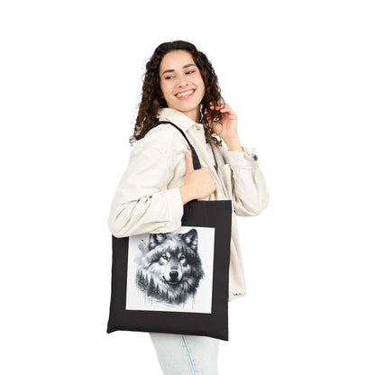 Monochromer Wildniswolf - Canvas Tragetasche (2 Farben)
