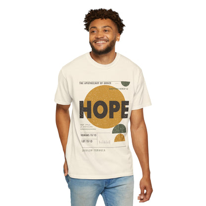 Hope - Retro Mid-Century Scripture Unisex T-Shirt, Romans 15:13 Bible Verse Tee, Christian Gift for Long Waits, Modern Graphic Faith Apparel