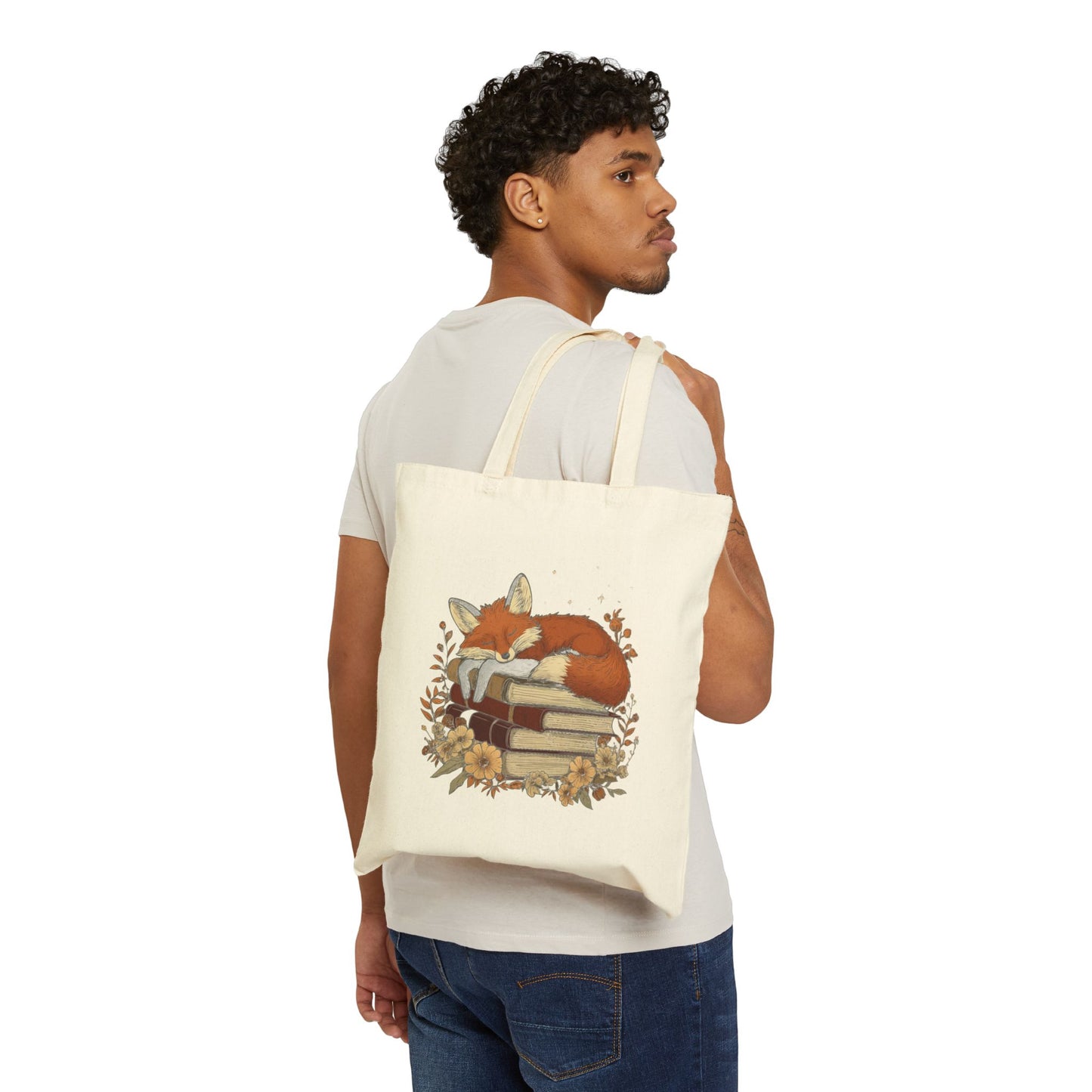 Fox & Books - Canvas Tote Bag (2 Colors)
