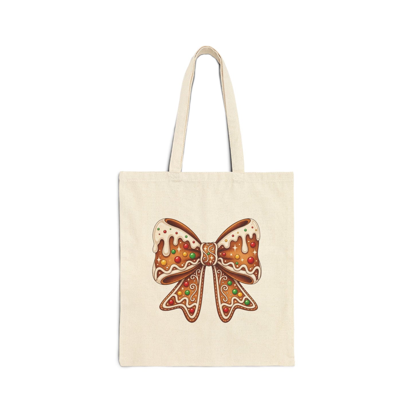 Gingerbread Bow - Canvas Tote Bag (2 Colors)
