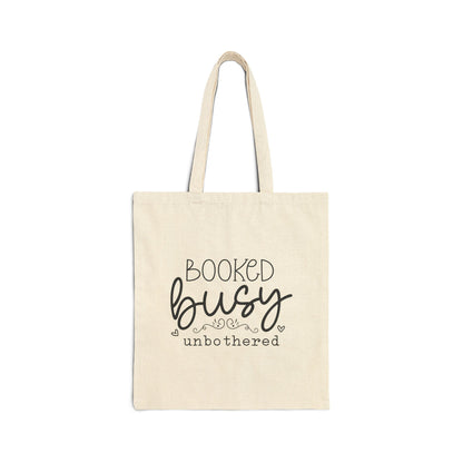 Booked Busy Unbothered - Canvas Tote Bag