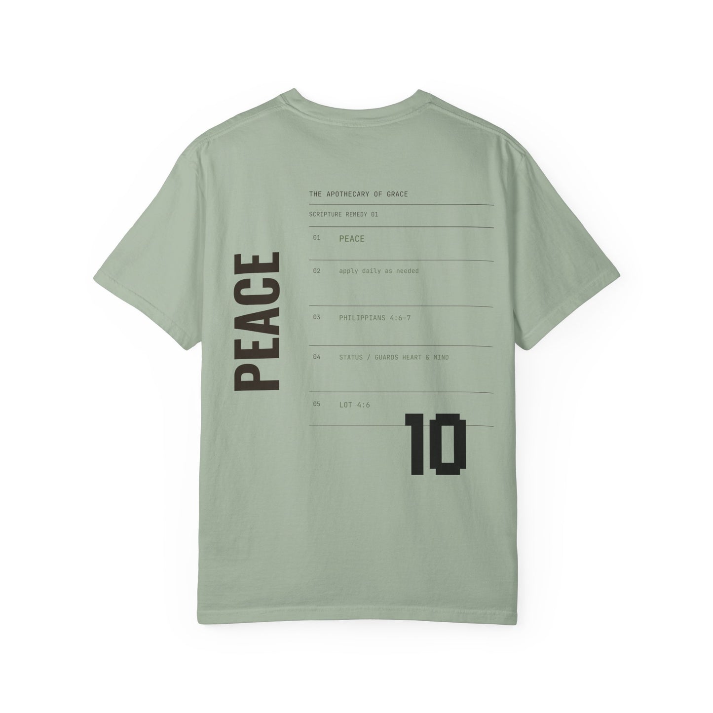 Peace - Personalized Number Scripture Unisex T-Shirt, Philippians 4:6-7 Bible Verse Tee, Christian Gift for Anxiety, Modern Streetwear Faith