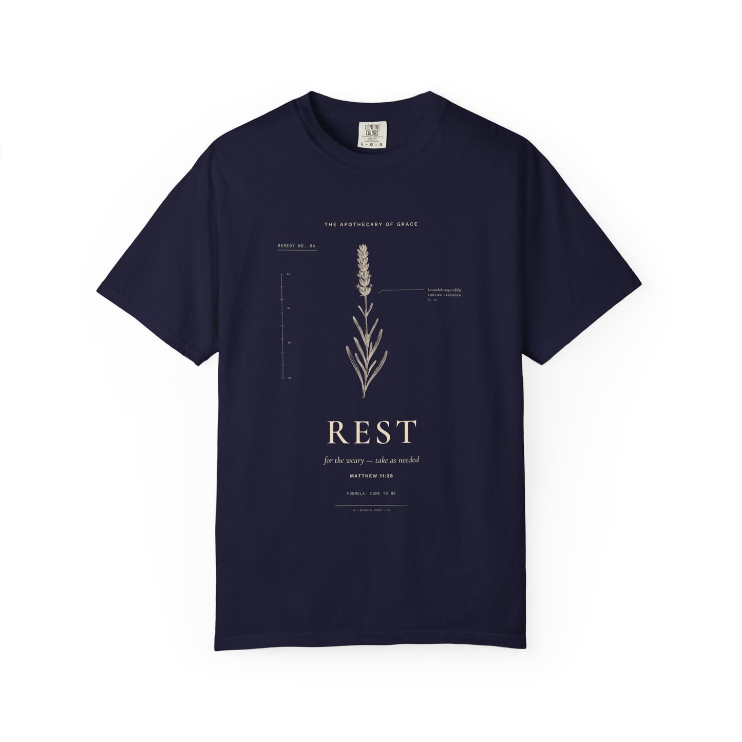 Rest - Vintage Botanical Scripture Unisex T-Shirt, Matthew 11:28 Bible Verse Tee, Christian Gift for Burnout, Editorial Faith Apparel