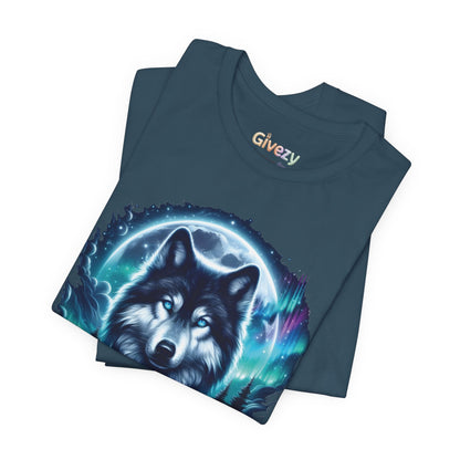 Northern Wolf Glow Unisex Grafik-T-Shirt