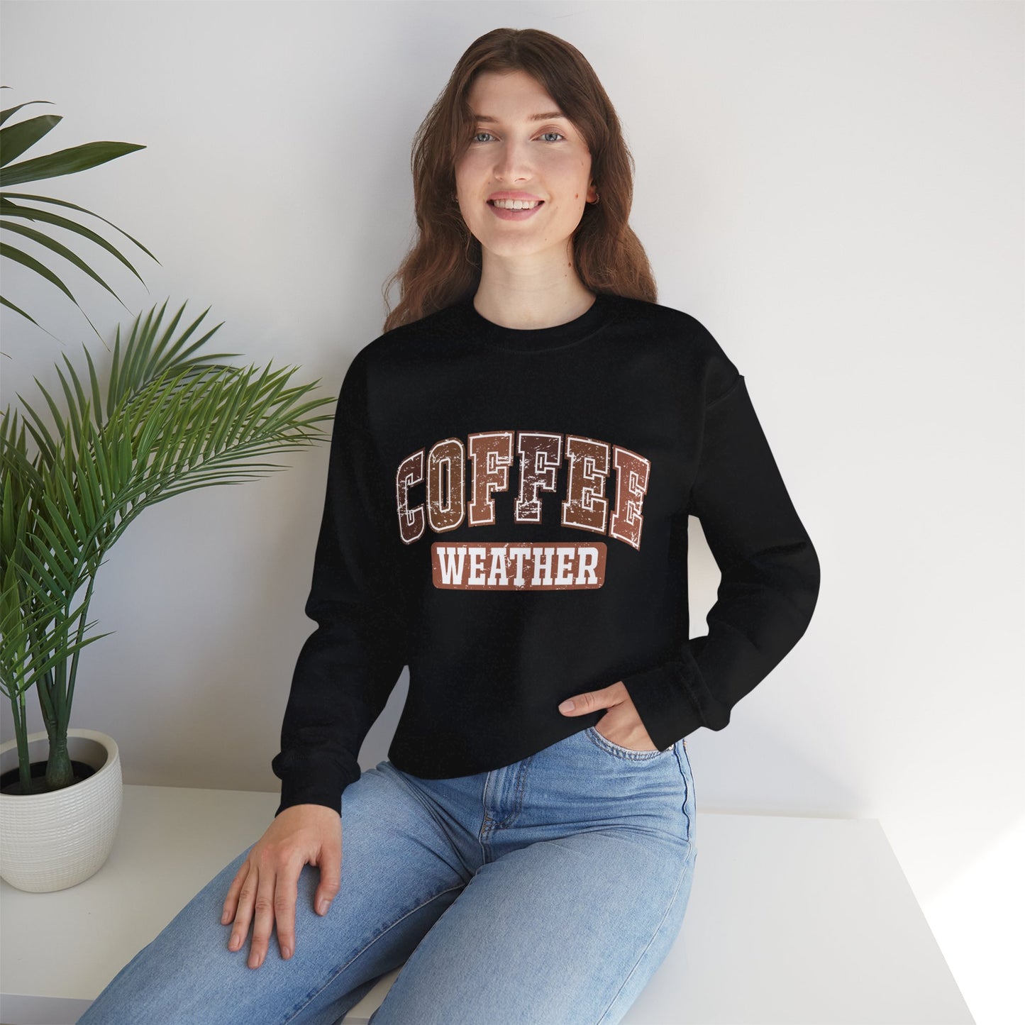 Kaffee-Wetter Unisex Rundhals-Sweatshirt
