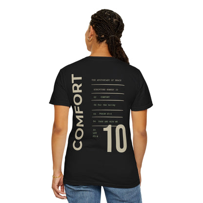 Comfort - Personalized Number Scripture Unisex T-Shirt, Psalm 23:4 Bible Verse Tee, Christian Gift for Grief, Modern Streetwear Faith