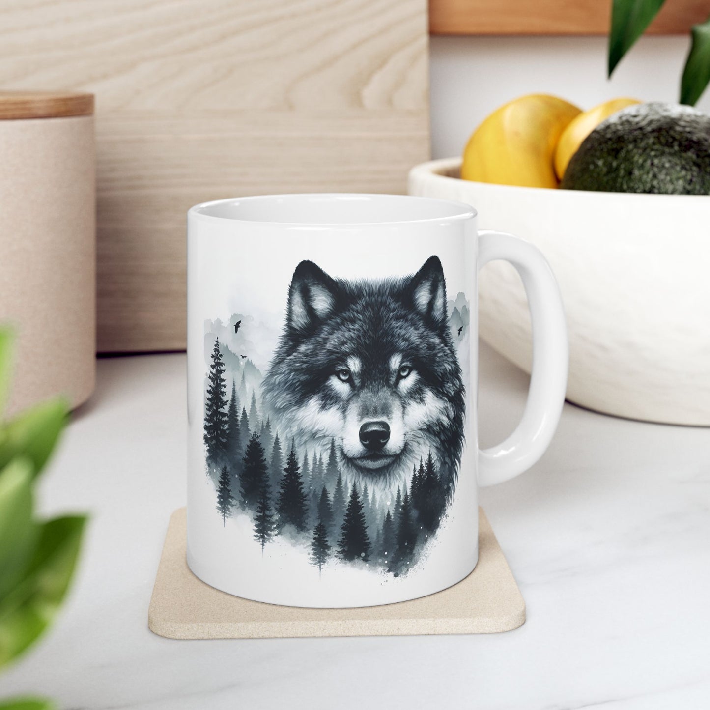 Wolf Forest - Weiße Tasse (325ml/444ml)