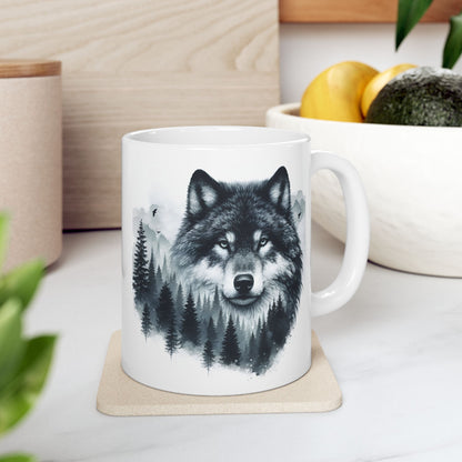 Wolf Forest - Weiße Tasse (325ml/444ml)