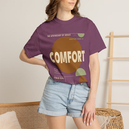 Comfort - Retro Mid-Century Scripture Unisex T-Shirt, Psalm 23:4 Bible Verse Tee, Christian Gift for Grief, Modern Graphic Faith Apparel