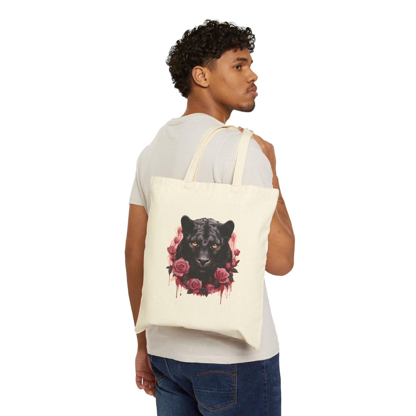Panther Rose – Einkaufstasche aus Segeltuch (2 Farben)