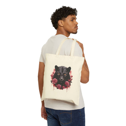 Panther Rose – Einkaufstasche aus Segeltuch (2 Farben)
