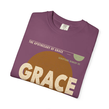 Grace - Retro Mid-Century Scripture Unisex T-Shirt, 2 Corinthians 12:9 Bible Verse Tee, Christian Gift for Recovery, Modern Graphic Faith Apparel