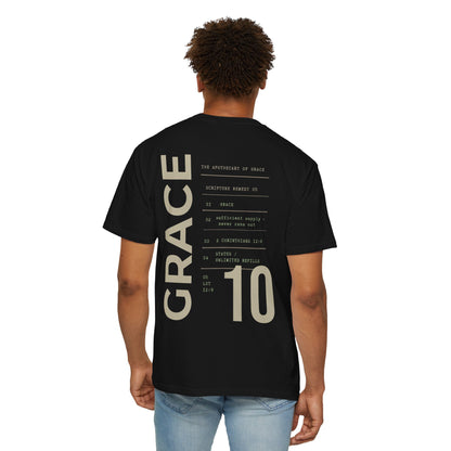 Grace - Personalized Number Scripture Unisex T-Shirt, 2 Corinthians 12:9 Bible Verse Tee, Christian Gift for Recovery, Modern Streetwear Faith