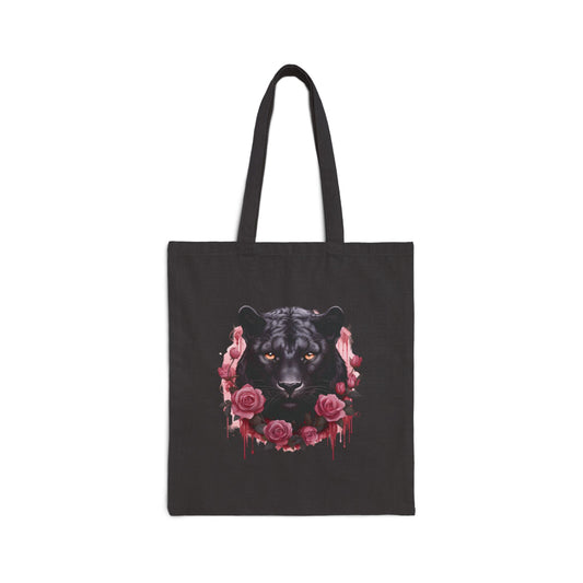 Panther Rose – Einkaufstasche aus Segeltuch (2 Farben)