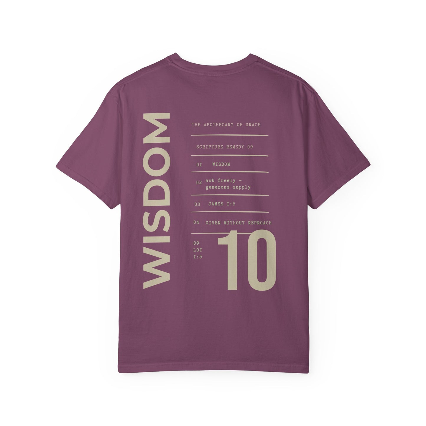 Wisdom - Personalized Number Scripture Unisex T-Shirt, James 1:5 Bible Verse Tee, Christian Gift for Graduation, Modern Streetwear Faith