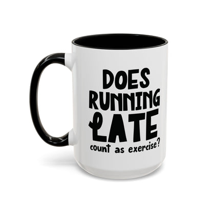 Zählt Zuspätkommen als Sport? - Zweifarbige Tasse (325 ml/443 ml)
