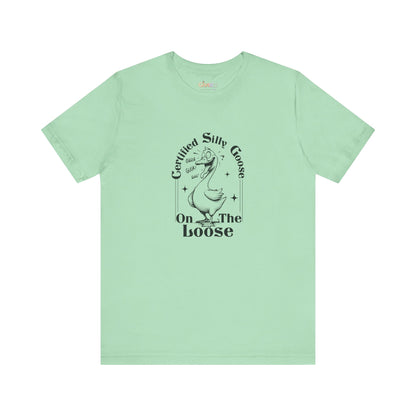 Zertifizierte „Verrückte Gans auf freiem Fuß“ — Unisex-Grafik-T-Shirt