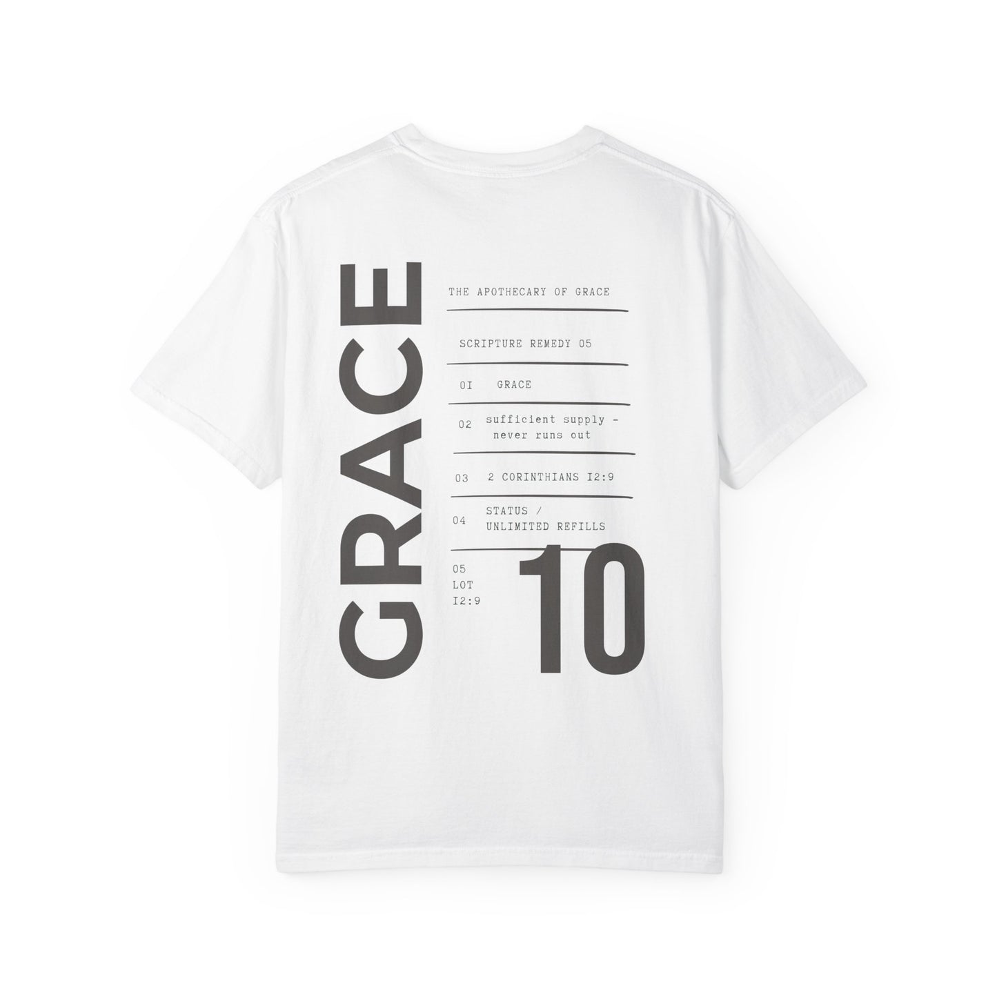 Grace - Personalized Number Scripture Unisex T-Shirt, 2 Corinthians 12:9 Bible Verse Tee, Christian Gift for Recovery, Modern Streetwear Faith