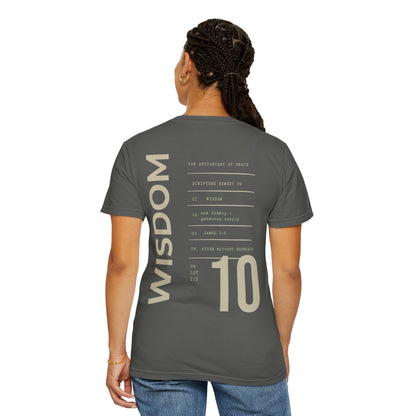 Wisdom - Personalized Number Scripture Unisex T-Shirt, James 1:5 Bible Verse Tee, Christian Gift for Graduation, Modern Streetwear Faith