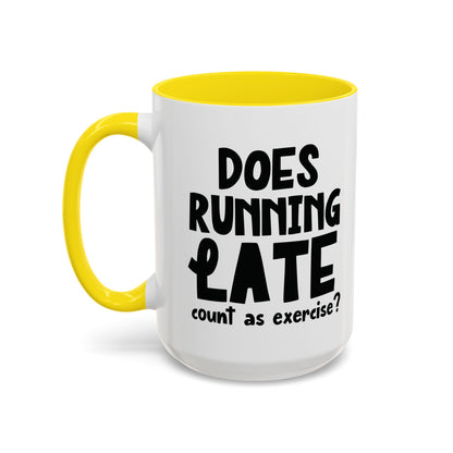 Zählt Zuspätkommen als Sport? - Zweifarbige Tasse (325 ml/443 ml)