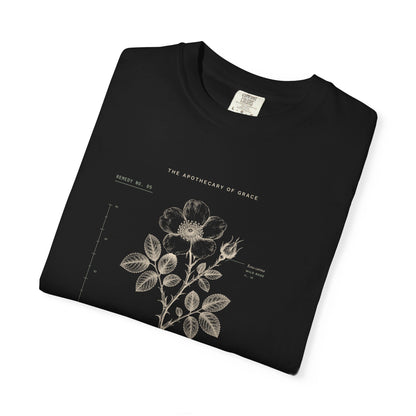 Grace - Vintage Botanical Scripture Unisex T-Shirt, 2 Corinthians 12:9 Bible Verse Tee, Christian Gift for Recovery, Editorial Faith Apparel