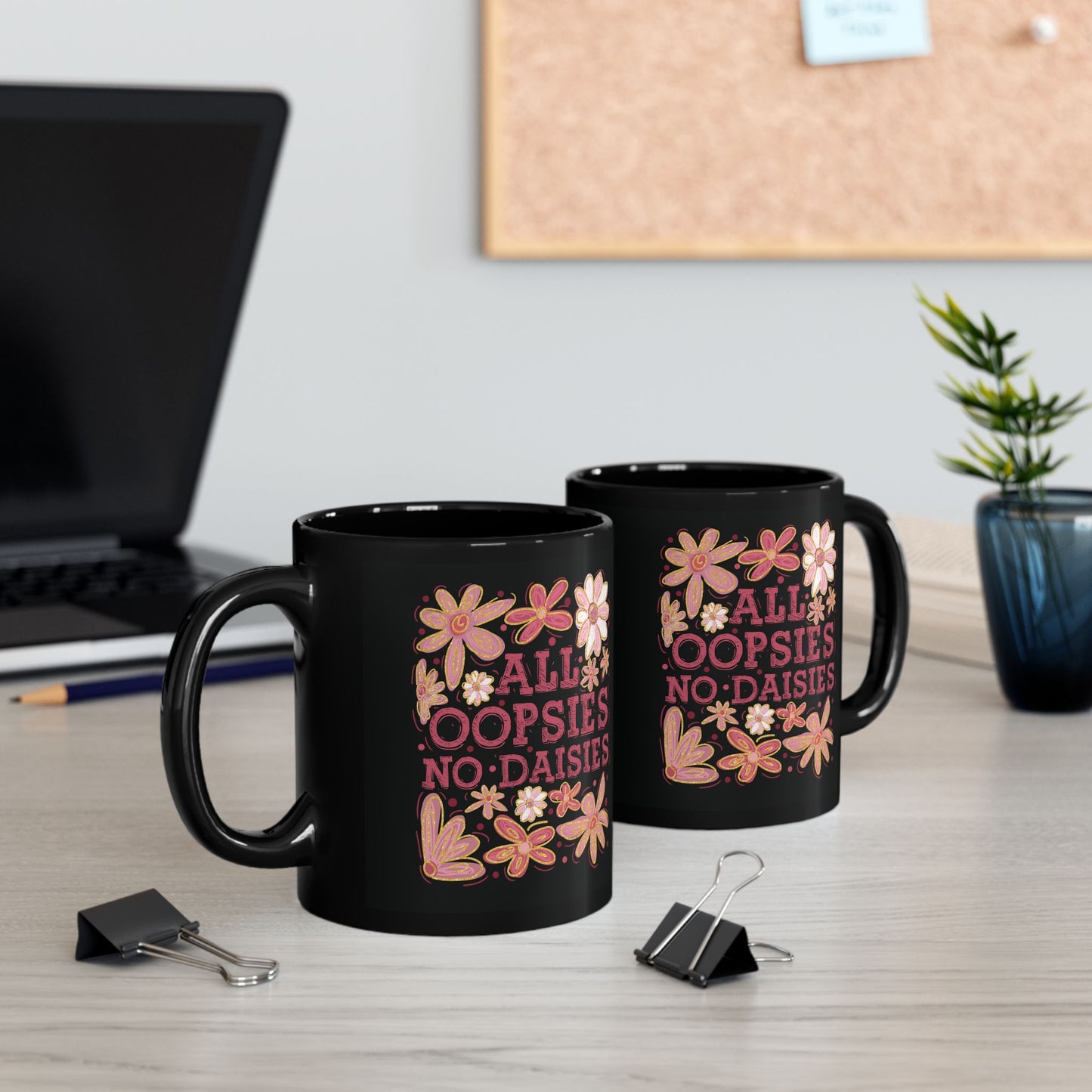 Alle Hopplas keine Gänseblümchen - Schwarze Tasse (325ml/444ml)