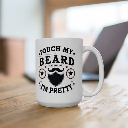 Berühre meinen Bart - Weiße Tasse (325ml/444ml)