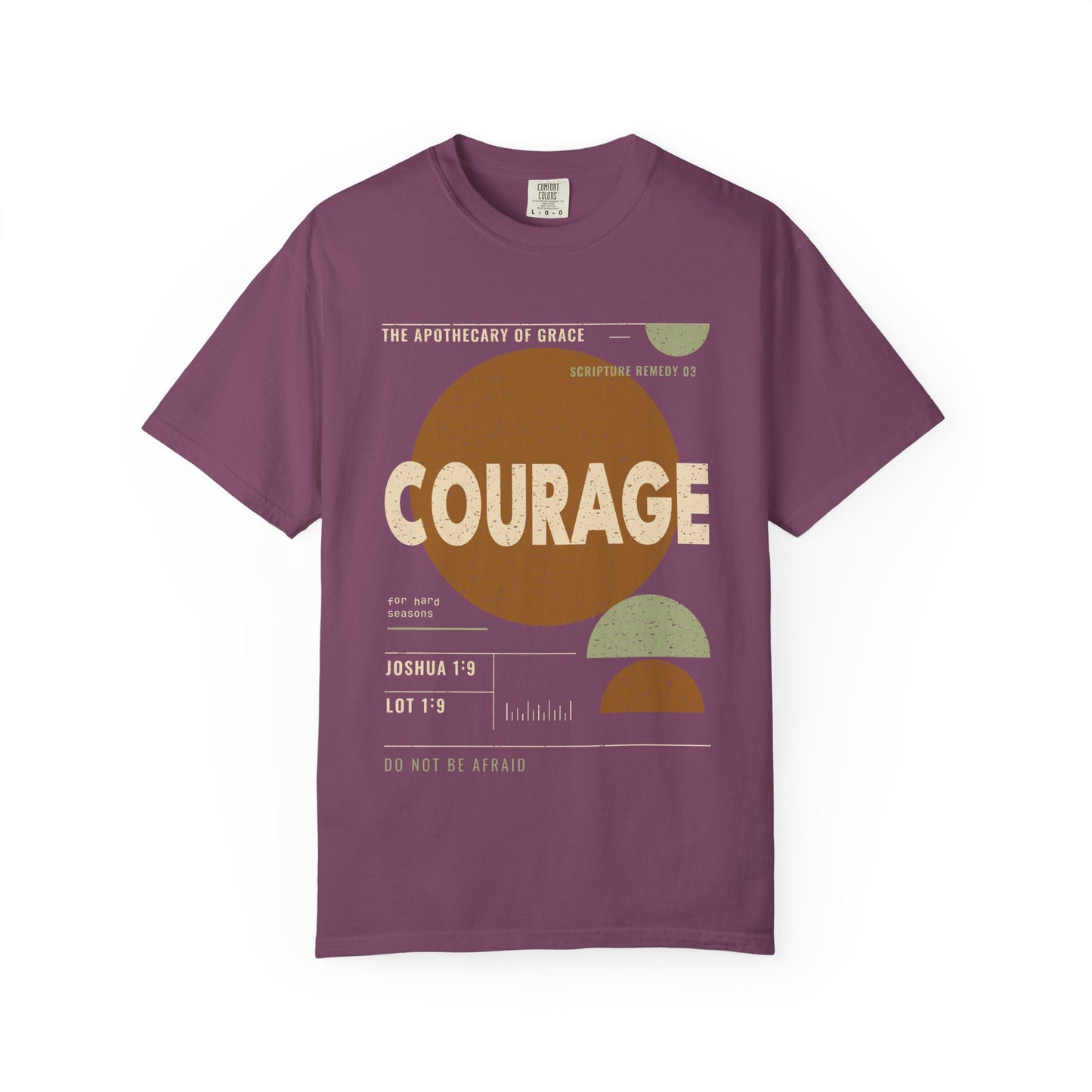 Courage - Retro Mid-Century Scripture Unisex T-Shirt, Joshua 1:9 Bible Verse Tee, Christian Gift for Hard Times, Modern Graphic Faith Apparel