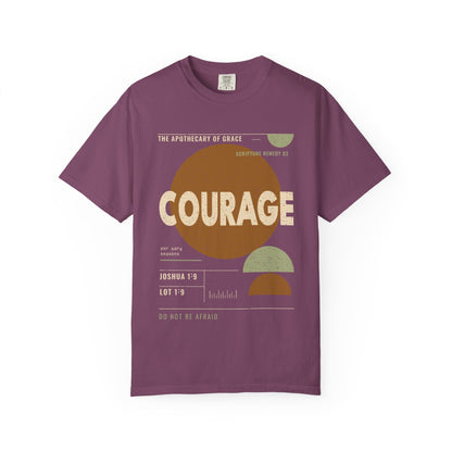 Courage - Retro Mid-Century Scripture Unisex T-Shirt, Joshua 1:9 Bible Verse Tee, Christian Gift for Hard Times, Modern Graphic Faith Apparel