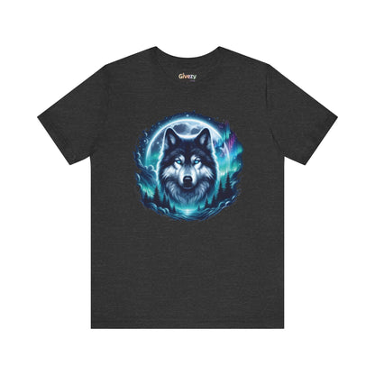 Northern Wolf Glow Unisex Grafik-T-Shirt