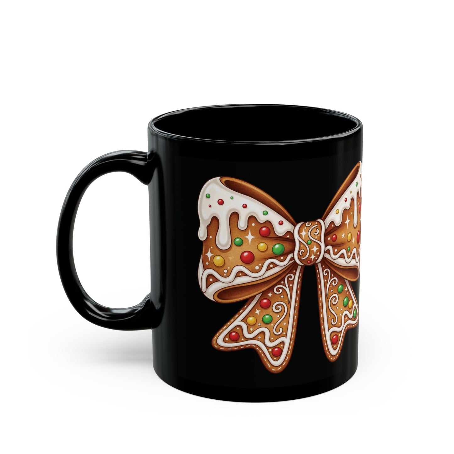 Gingerbread Bow - Black Mug (11oz/15oz)