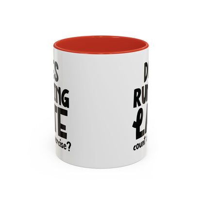 Zählt Zuspätkommen als Sport? - Zweifarbige Tasse (325 ml/443 ml)