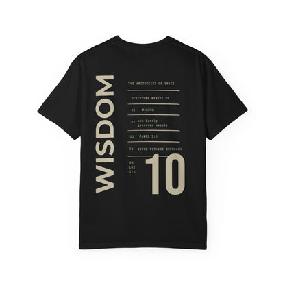 Wisdom - Personalized Number Scripture Unisex T-Shirt, James 1:5 Bible Verse Tee, Christian Gift for Graduation, Modern Streetwear Faith