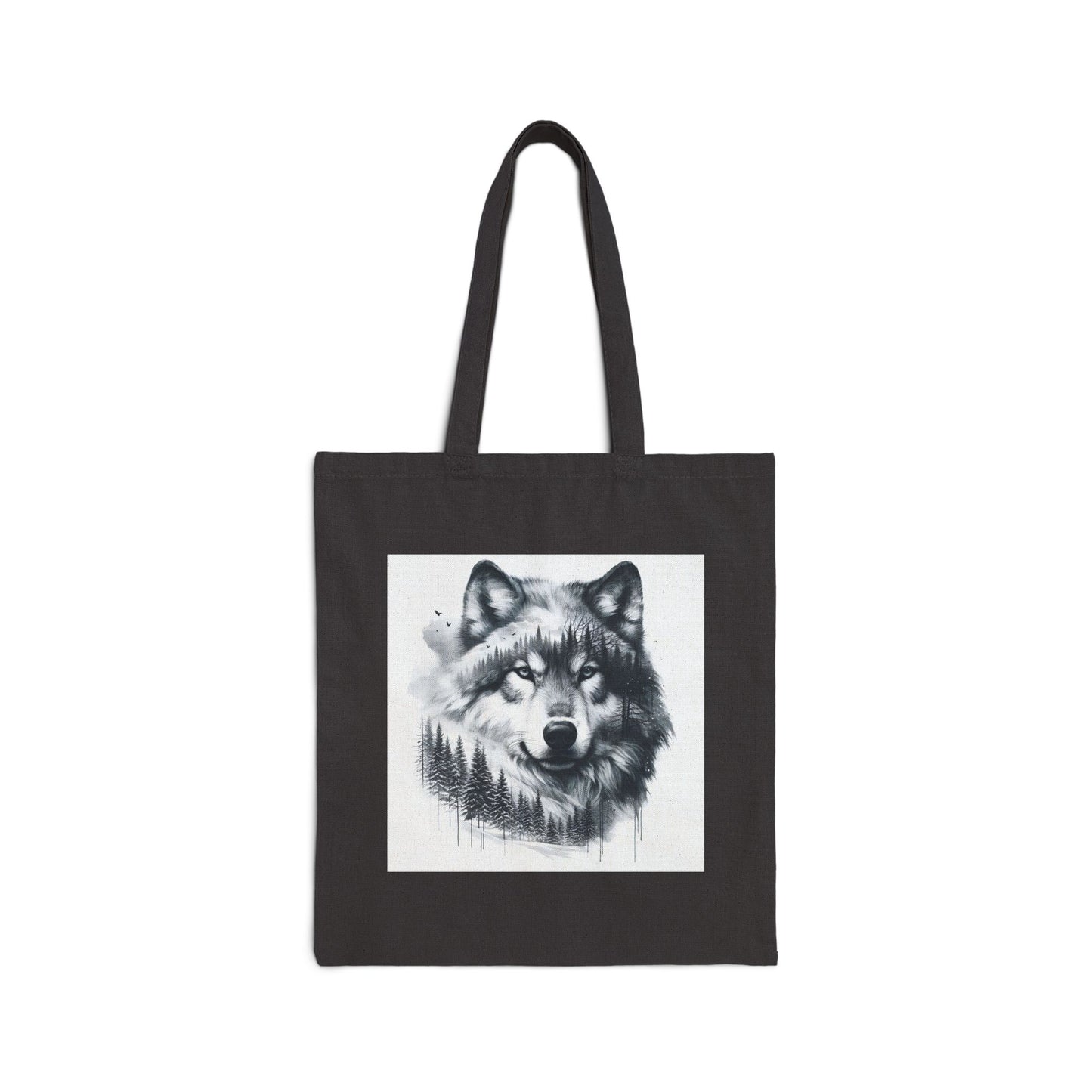 Monochromer Wildniswolf - Canvas Tragetasche (2 Farben)