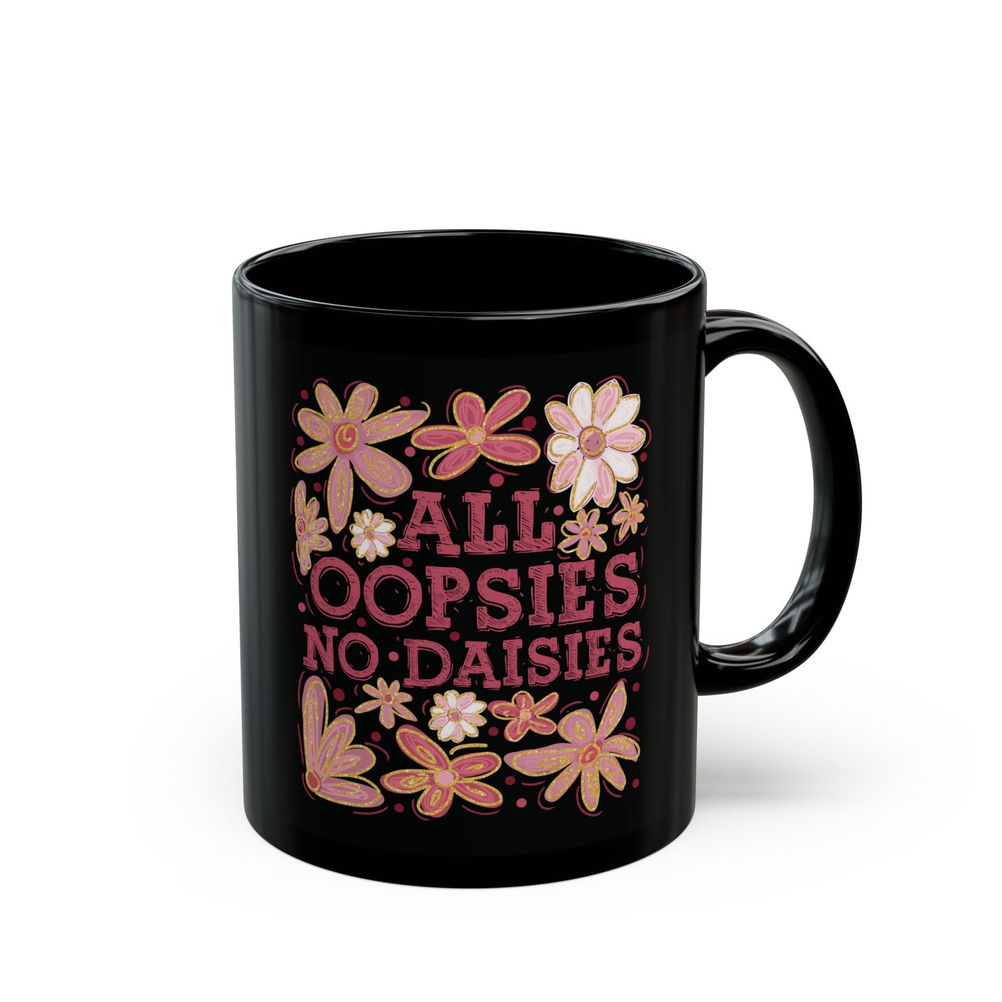 Alle Hopplas keine Gänseblümchen - Schwarze Tasse (325ml/444ml)