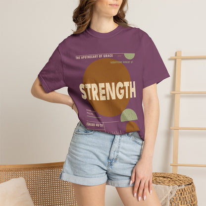 Strength - Retro Mid-Century Scripture Unisex T-Shirt, Isaiah 40:31 Bible Verse Tee, Christian Gift for Caregivers, Modern Graphic Faith Apparel