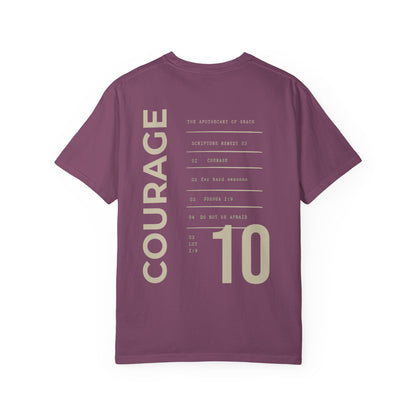Courage - Personalized Number Scripture Unisex T-Shirt, Joshua 1:9 Bible Verse Tee, Christian Gift for Hard Times, Modern Streetwear Faith