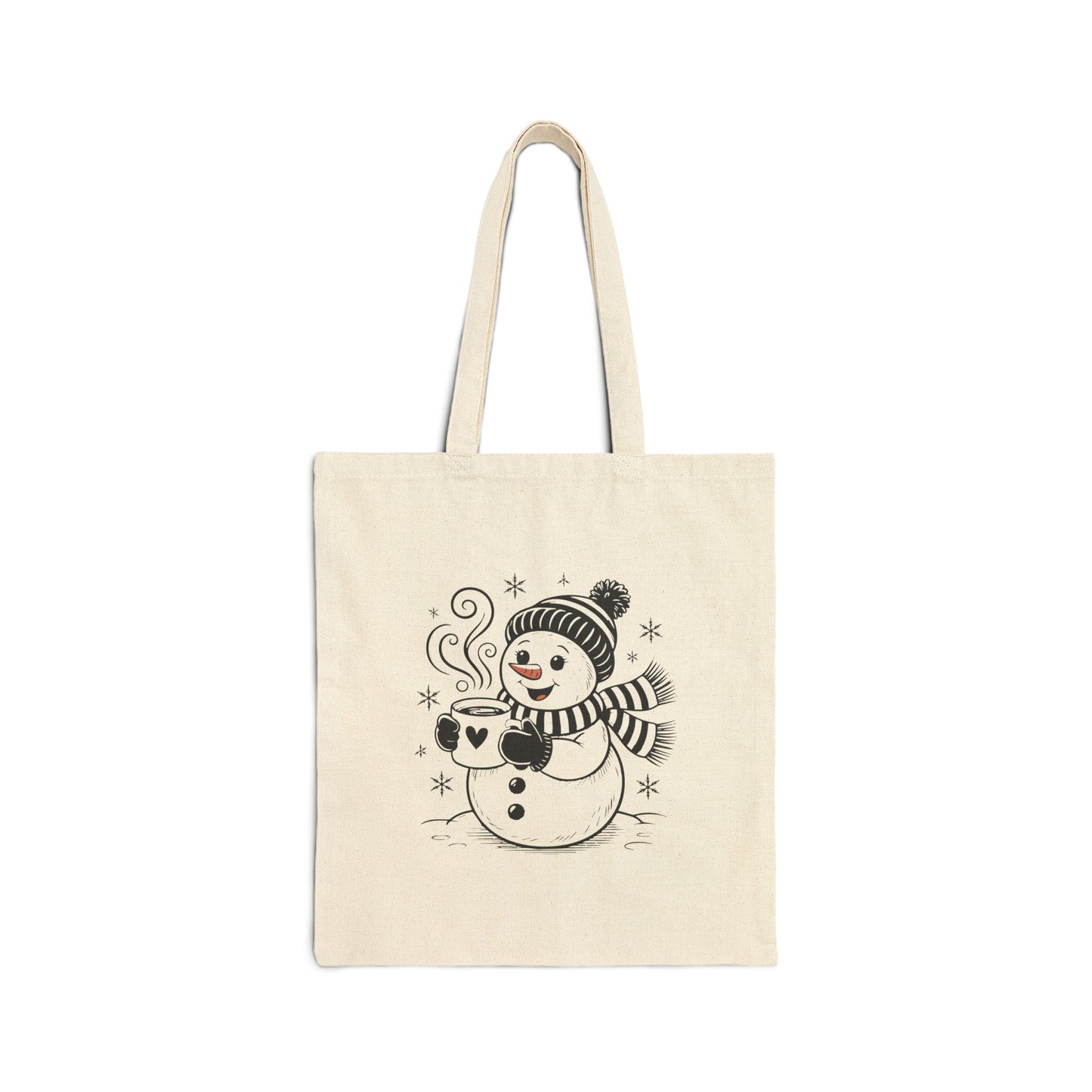 Gemütlicher Schneemann - Canvas-Tragetasche