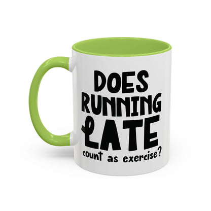 Zählt Zuspätkommen als Sport? - Zweifarbige Tasse (325 ml/443 ml)