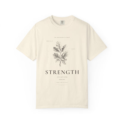 Strength - Vintage Botanical Scripture Unisex T-Shirt, Isaiah 40:31 Bible Verse Tee, Christian Gift for Caregivers, Editorial Faith Apparel